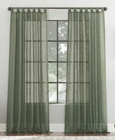 Burlap Weave Linen Blend Tab Top Curtain
