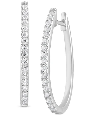 Forever Grown Diamonds Lab-Created Diamond Medium Hoop Earrings (1/2 ct. t.w.) in Sterling Silver
