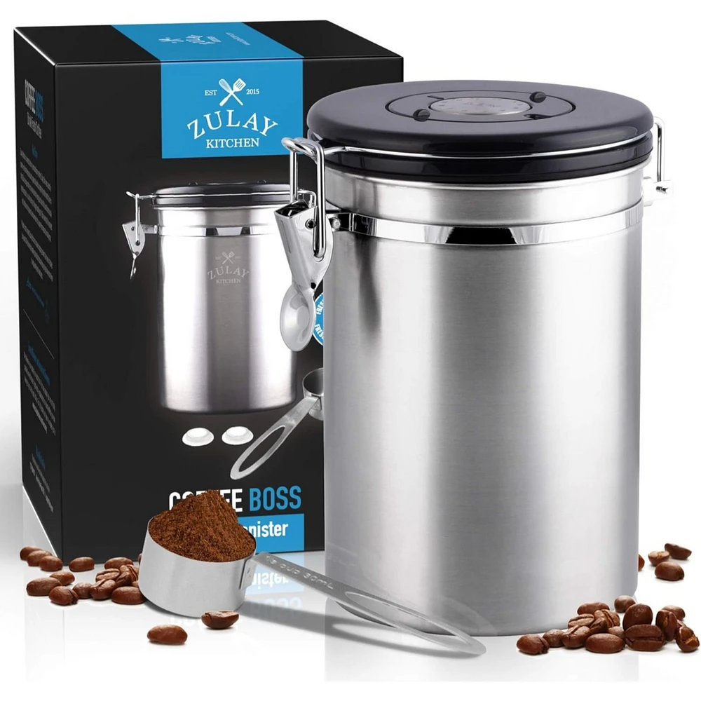 Coffee Canister with Air Filter and Date Tracking