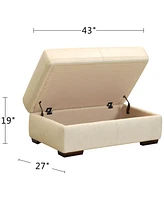 Closeout! Ashlinn 43" Pastel Leather Storage Ottoman, Created for Macy's