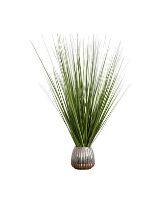 Desktop Artificial Foliage in Ribbed Ceramic Pot, 29"