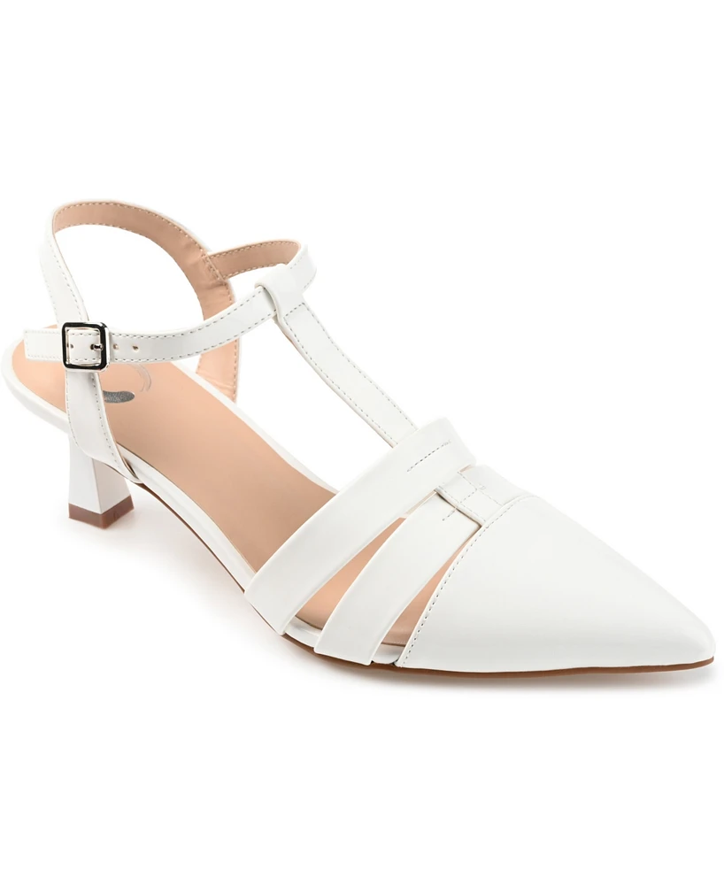 Journee Collection Women's Jazlynn T Strap Kitten Heel Dress Pumps