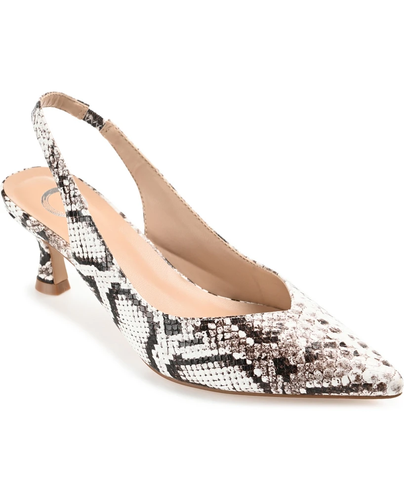 Journee Collection Women's Mikoa Slingback Pointed Toe Kitten Heels