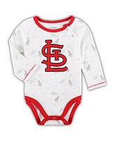 Newborn and Infant Boys Girls Red, White St. Louis Cardinals Dream Team Bodysuit Hat Footed Pants Set