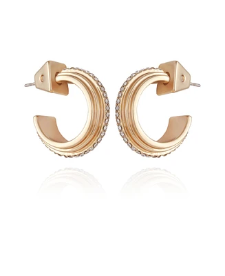 Vince Camuto 14K Gold-Plated and Crystal Huggie Hoop Earring