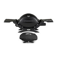 Weber Q 1200 Gas Grill - Lp Gas (Black) With Grill Cover