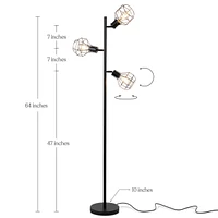 Brightech Robin 64" Led Tree Floor Lamp with Metal Cage Shades