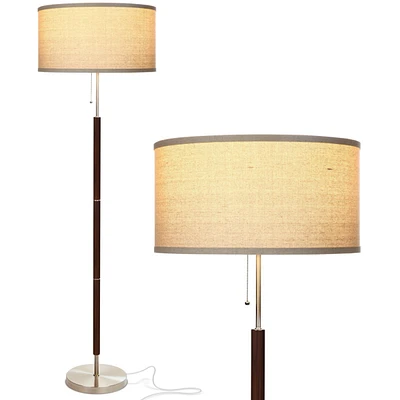 Brightech Carter 65" Led Classic Floor Lamp with Walnut Wood Finish