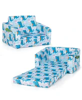 2-in-1 Convertible Kids Sofa to Lounger Flip-Out Chair