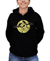 La Pop Art Women's Halloween Bats Word Art Hooded Sweatshirt