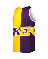 Men's Mitchell & Ness Magic Johnson Purple and Gold Los Angeles Lakers Sublimated Player Tank Top