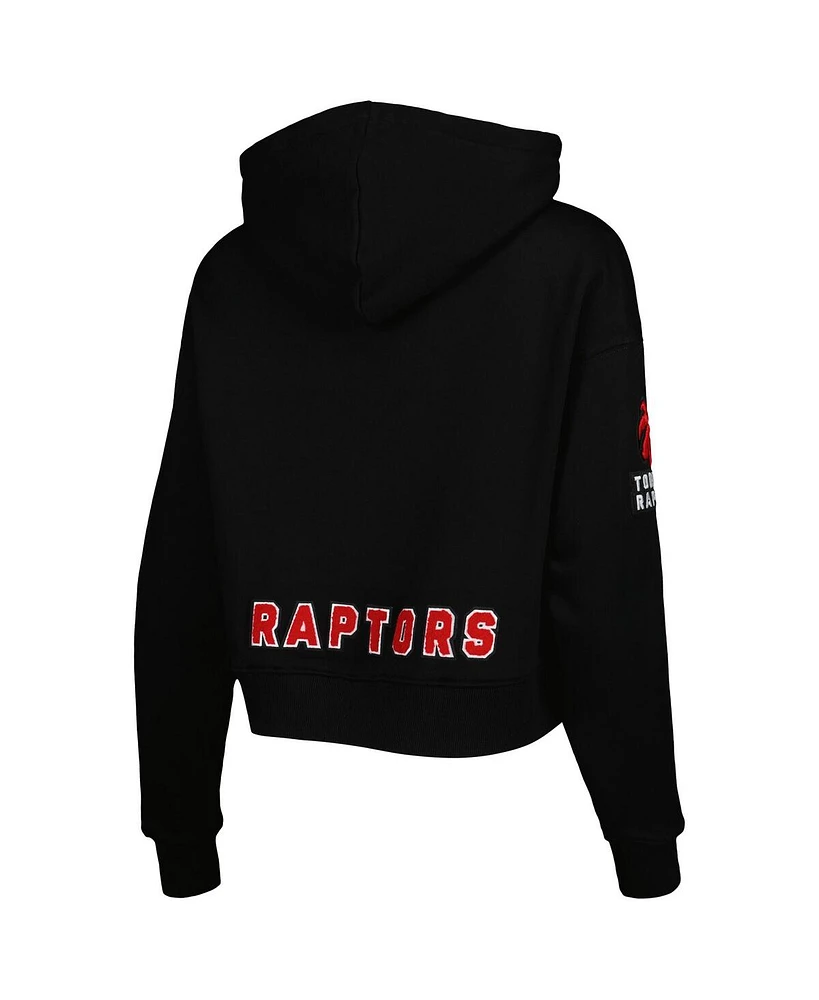Women's Pro Standard Black Toronto Raptors Classic Fleece Cropped Pullover Hoodie