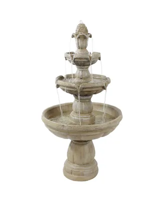 48"H Electric Fiberglass 3-Tier Outdoor Water Fountain