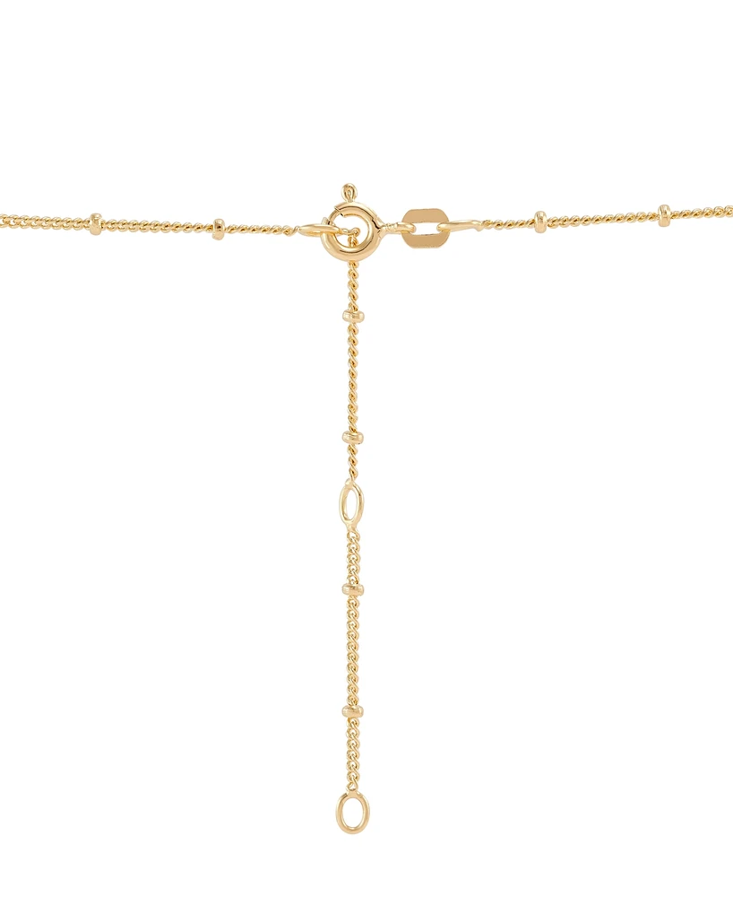 Lab-Grown Emerald (1/4 ct. t.w.) & Lab-Grown White Sapphire (1/3 ct. t.w.) Cross Pendant Necklace in 14k Gold-Plated Sterling Silver, 16" + 2" extende