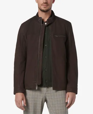Marc New York Men's Norworth Sueded Finish Leather Racer Jacket