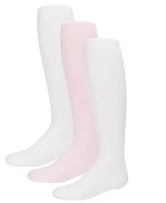 MeMoi Baby Girls Solid Nylon Opaque Basic Non-Binding Tights 3 Pack