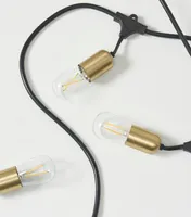 Brightech Glow 48ft Heavy Duty Weatherproof Led Outdoor Plug-In String Lights with Brass Hardware