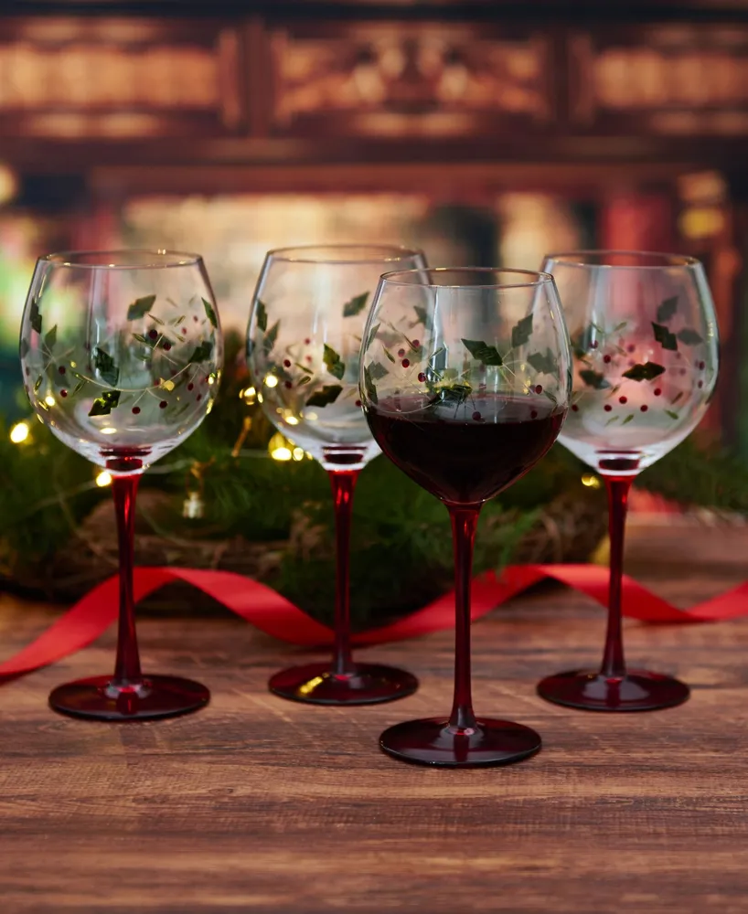 Winterberry Wine Glasses, Set of 4