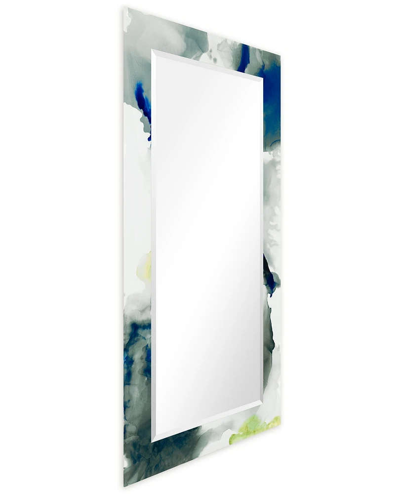 Empire Art Direct 'Ephemeral' Rectangular On Free Floating Printed Tempered Art Glass Beveled Mirror, 54" x 28"