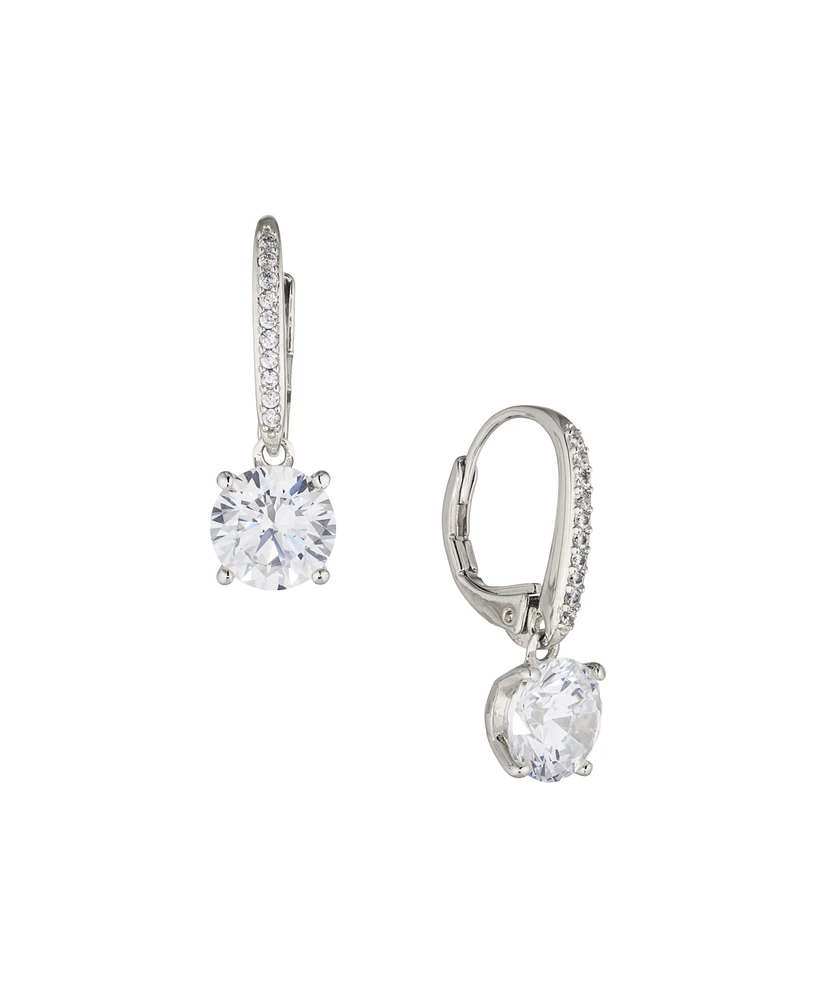 Eliot Danori Rhodium Plated Leverback Earrings, Created for Macy's