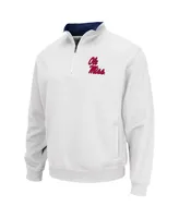 Men's Colosseum White Ole Miss Rebels Tortugas Team Logo Quarter-Zip Jacket
