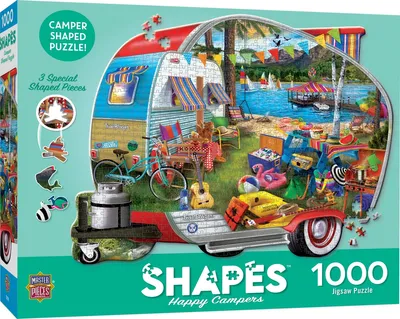 Shapes - Happy Campers 1000 Piece Shaped Jigsaw Puzzle