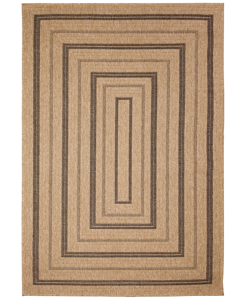 Liora Manne' Sahara Multi Border 3'3" x 4'11" Outdoor Area Rug