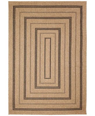 Liora Manne' Sahara Multi Border 3'3" x 4'11" Outdoor Area Rug