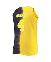 Men's Mitchell & Ness Chris Webber Navy, Maize Michigan Wolverines Big and Tall Player Tie-Dye Jersey
