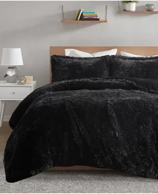 Intelligent Design Malea Shaggy Faux-Fur 3-Pc. Duvet Cover Set