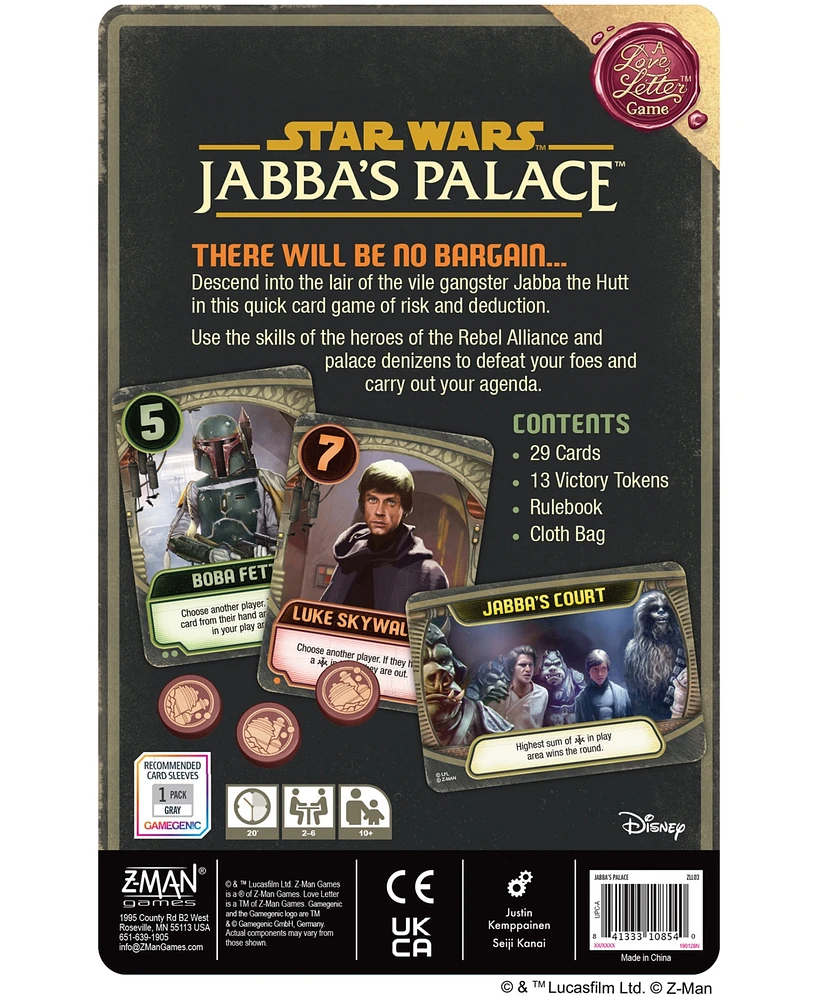 Z-Man Games Star Wars Jabba's Palace, a Love Letter Game Set, 44 Piece
