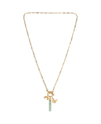 Charged Stone Pendant Charm Necklace