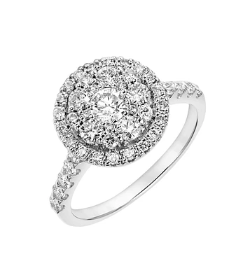 Diamond Halo Cluster Engagement Ring (1 ct. t.w.) in 14k White Gold