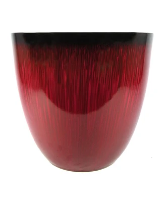 Gardeners Select EPR12-206 Egg Shaped Planter Red Flower 12 Inch
