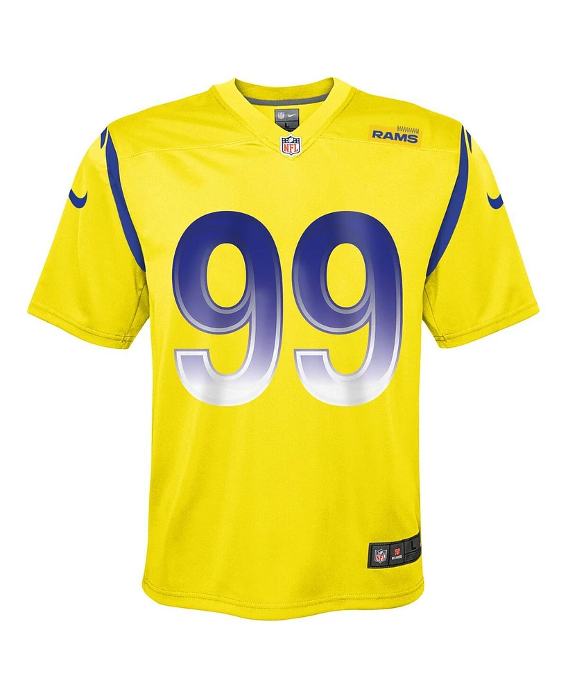 Big Boys Nike Aaron Donald Gold Los Angeles Rams Inverted Game Jersey