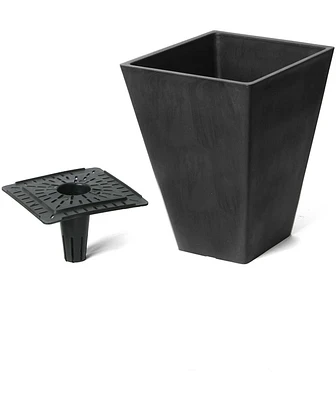 Algreen 17326 Valencia Square Flower Pot Planter 10 Inch Black