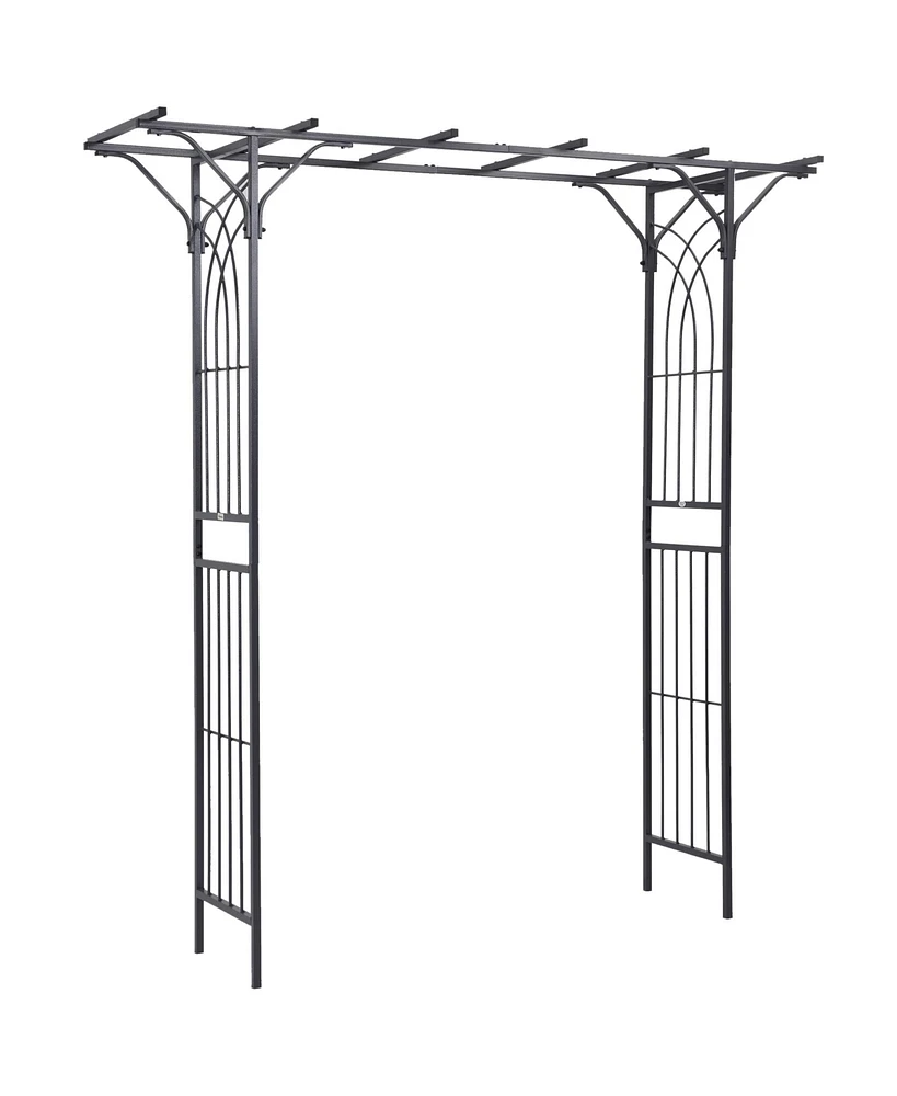 7ft Garden Arch Arbor for Decorative Climbing Plants Lawn Backyard Wedding
