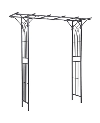 7ft Garden Arch Arbor for Decorative Climbing Plants Lawn Backyard Wedding