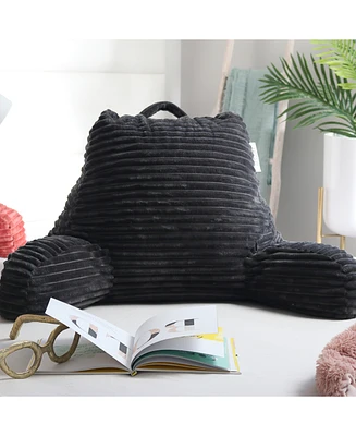 Nestl Cut Plush Striped Reading Pillow with Arms