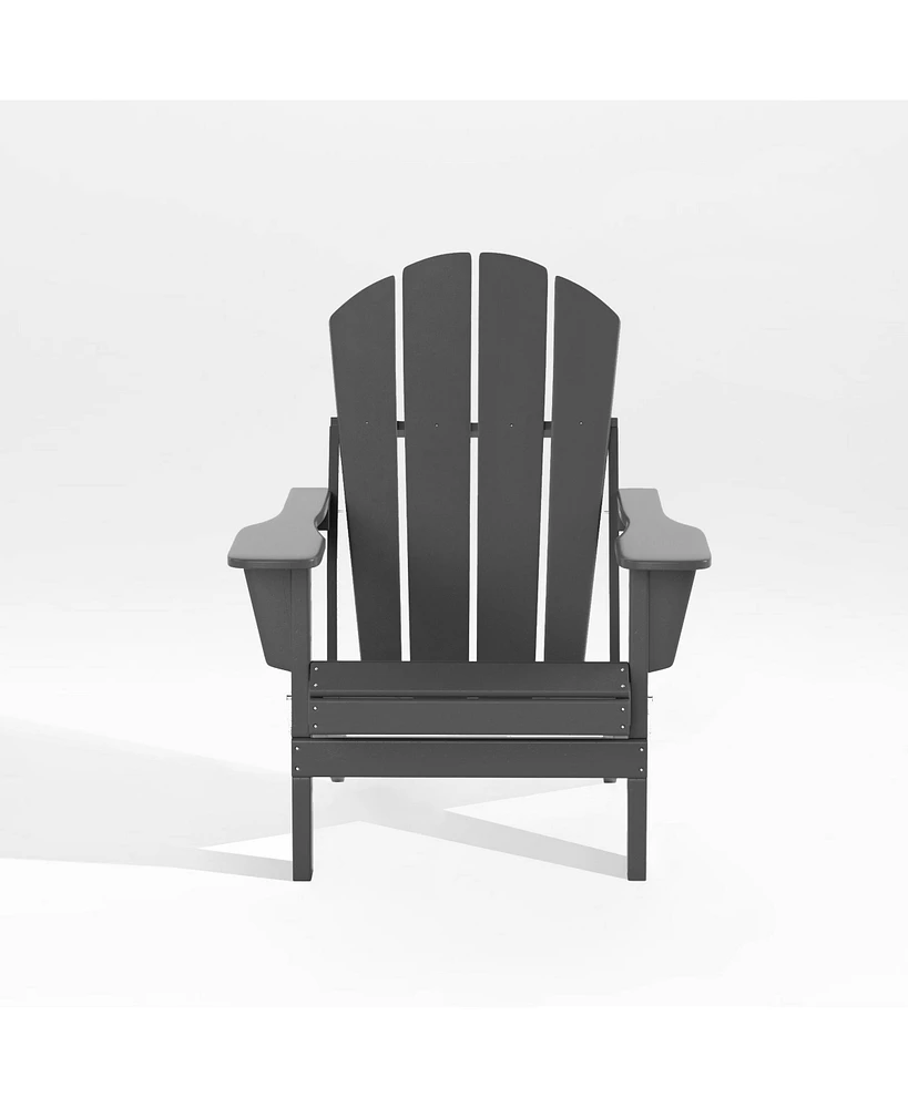 All-Weather Contoured Outdoor Poly Folding Adirondack Chair