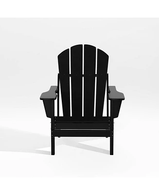 All-Weather Contoured Outdoor Poly Folding Adirondack Chair