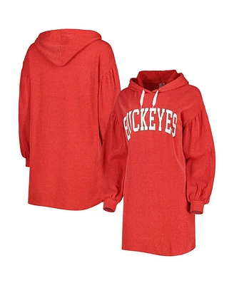 Women's Gameday Couture Scarlet Ohio State Buckeyes Game Winner Vintage-Like Wash Tri-Blend Dress