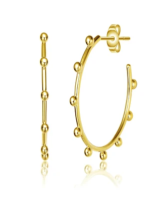 14K Gold Plated Open Hoop Earrings