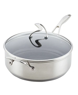 Circulon Stainless Steel 5 Quart Induction Saute Pan with Lid and Steelshield Hybrid Stainless and Non-stick Technology