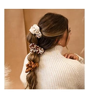 Leather Scrunchie Set - Brown Cowhide