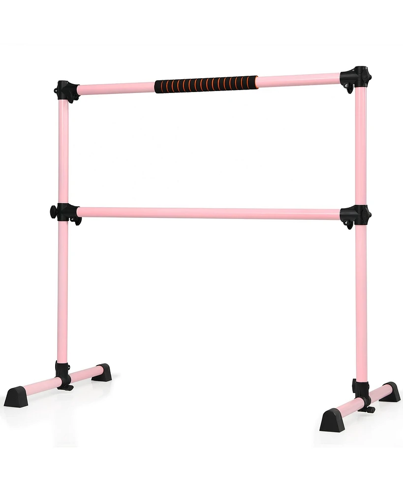 Portable Ballet Barre 4ft Freestanding Adjustable Double Dance Bar