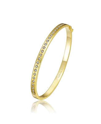 Ra 14K Gold Plated Cubic Zirconia Bangle Bracelet