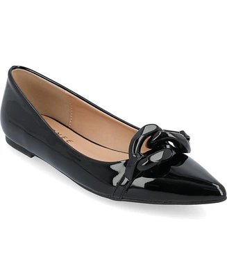 Journee Collection Women's Clareene Chain Pointed Toe Flats