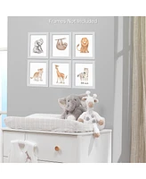 Lambs & Ivy Watercolor Safari Jungle Animals Unframed Nursery/Child Wall Art