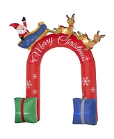 Outsunny 9ft Inflatable Christmas Arch with Built-in Led for Garden Lawn Party
